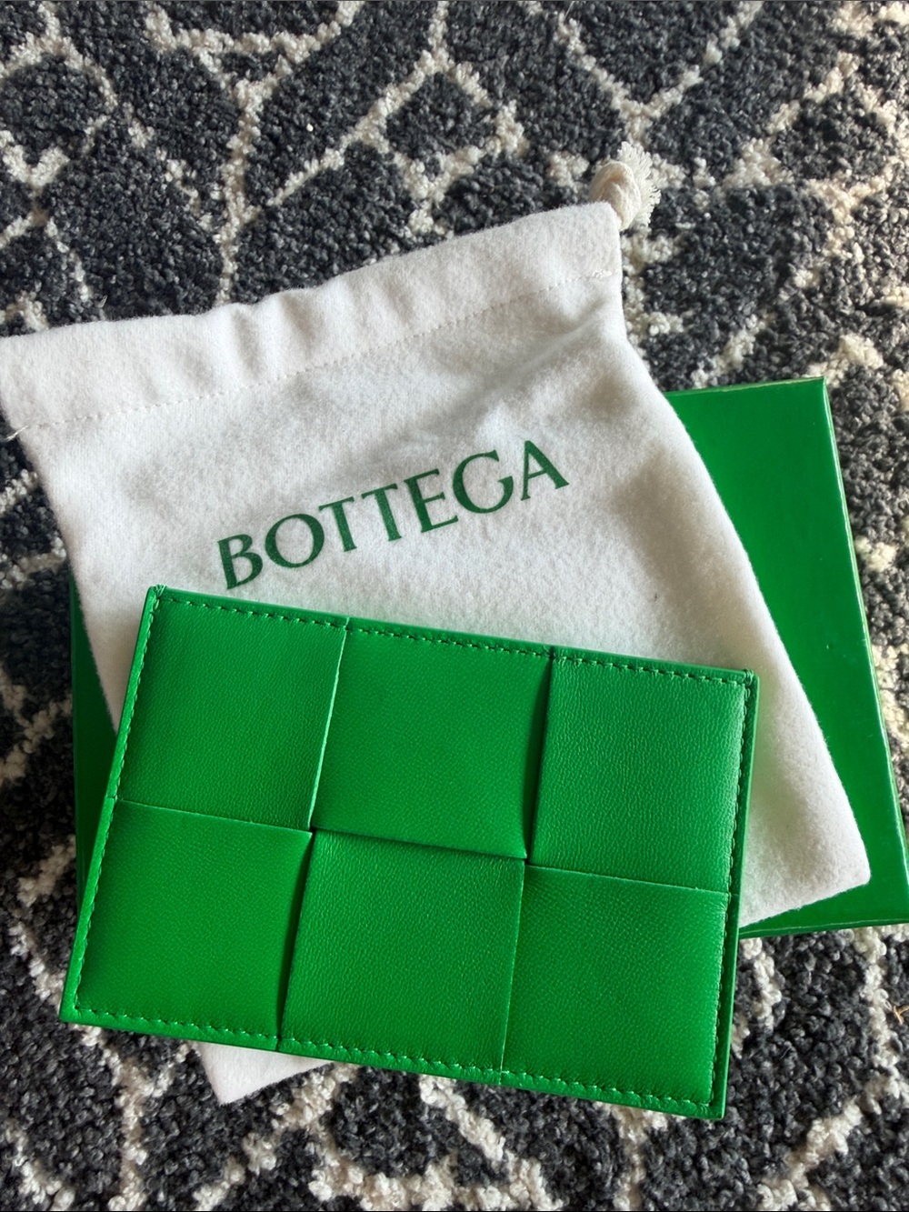 Bottega Veneta Emerald Green Smooth Leather Card Holder